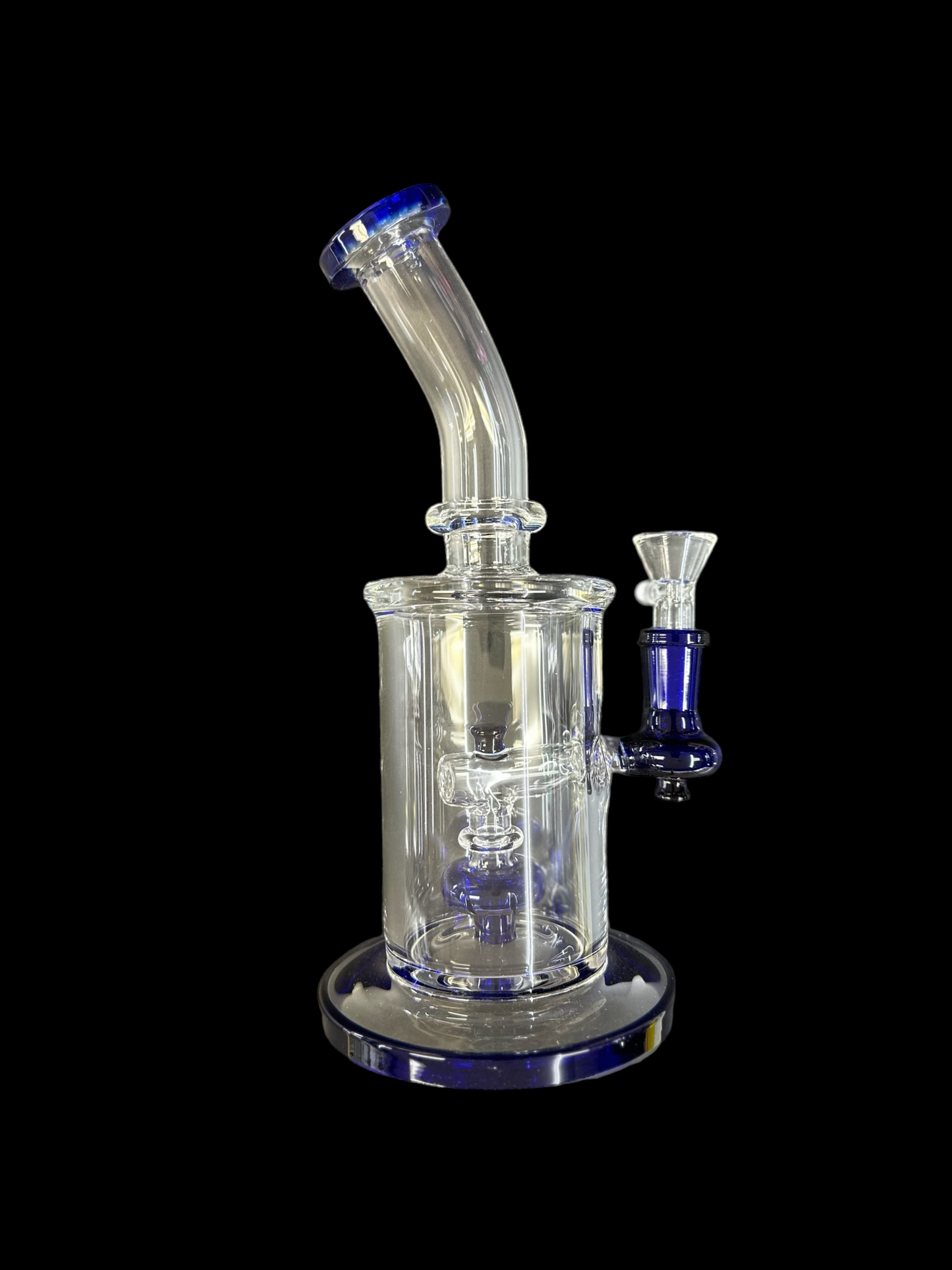 6” Bent Neck Matrix Perc Water Pipe - Blue