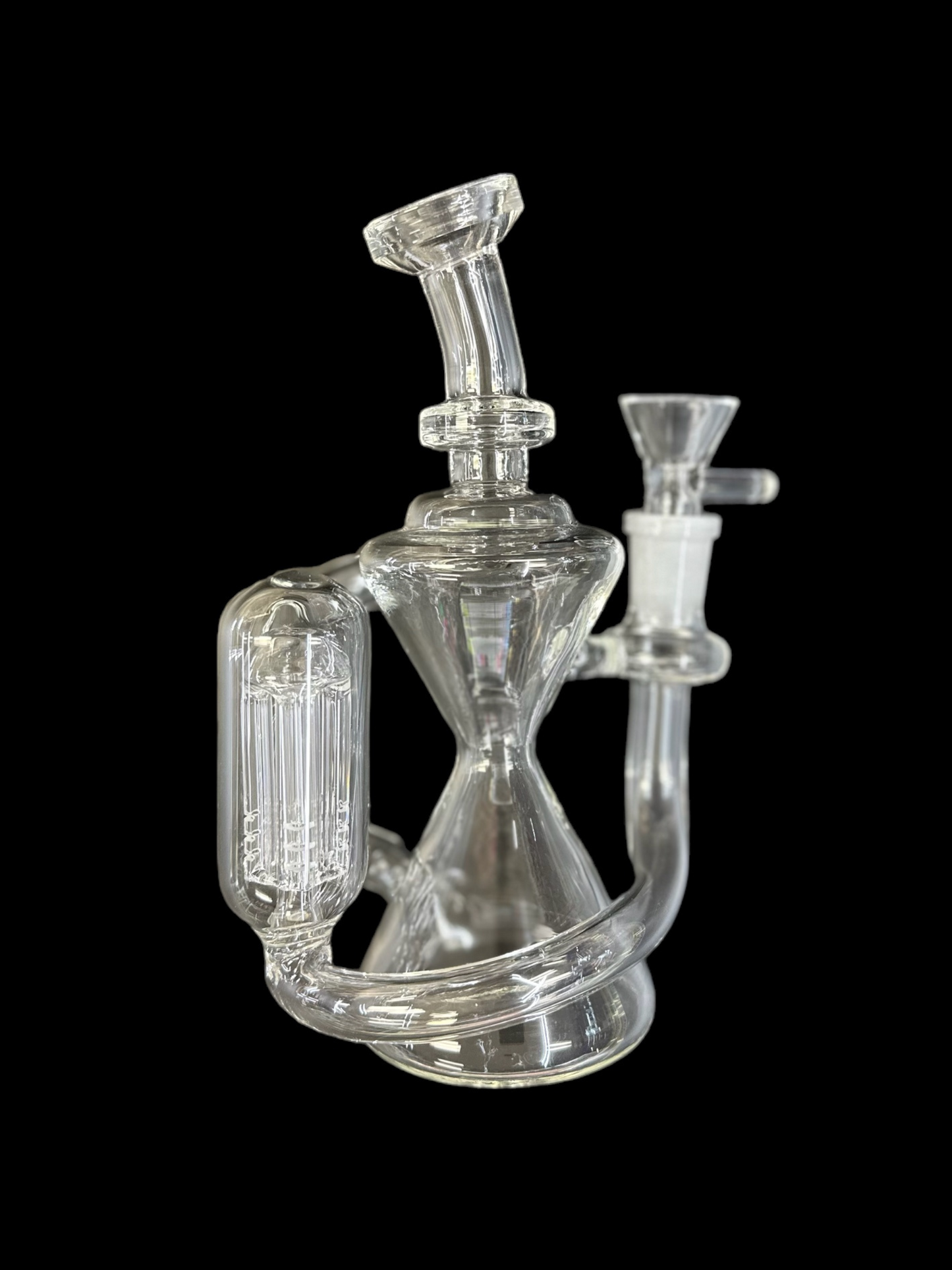 7" Percolated Recycler Water Pipe With 14mm Bowl