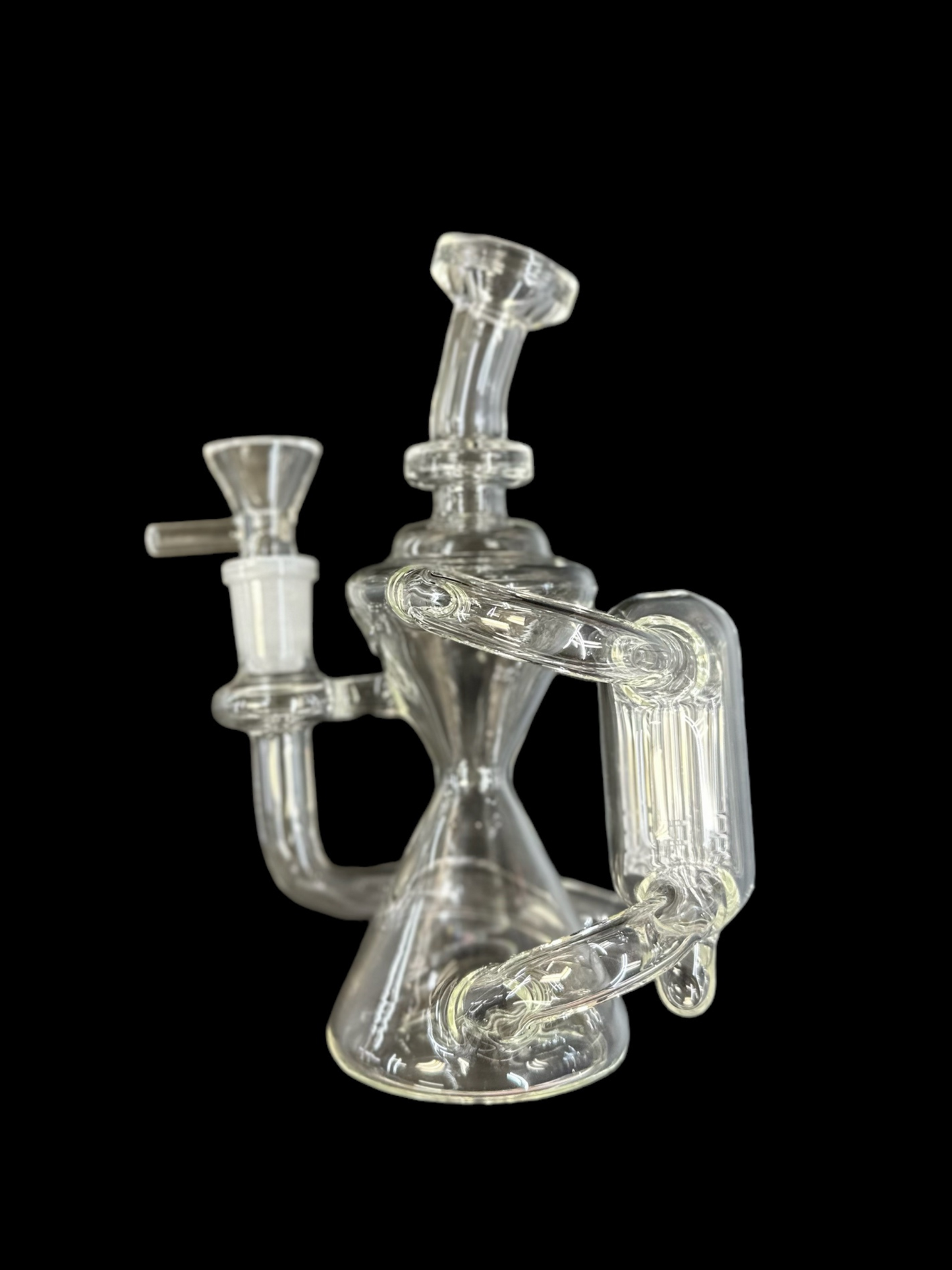 7" Percolated Recycler Water Pipe With 14mm Bowl