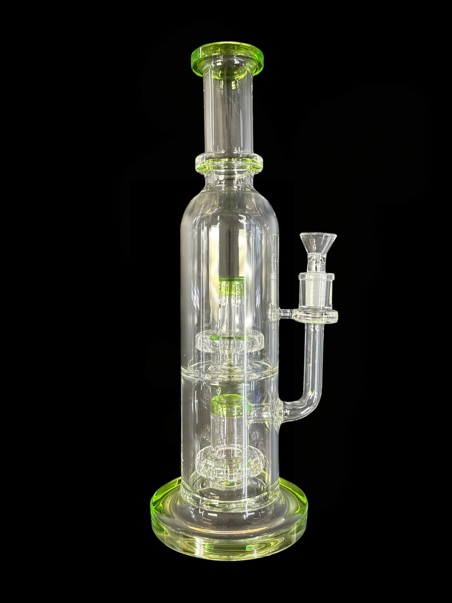 Dual Matrix Perc Water Bong - Green/Blue