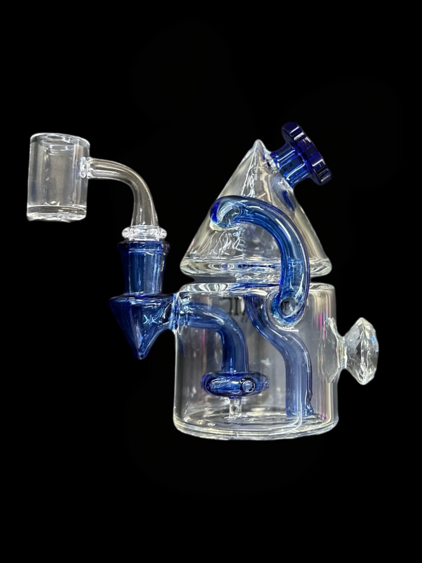 Toxic Glass Mini 6" Crystal Recycler - Blue/Pink