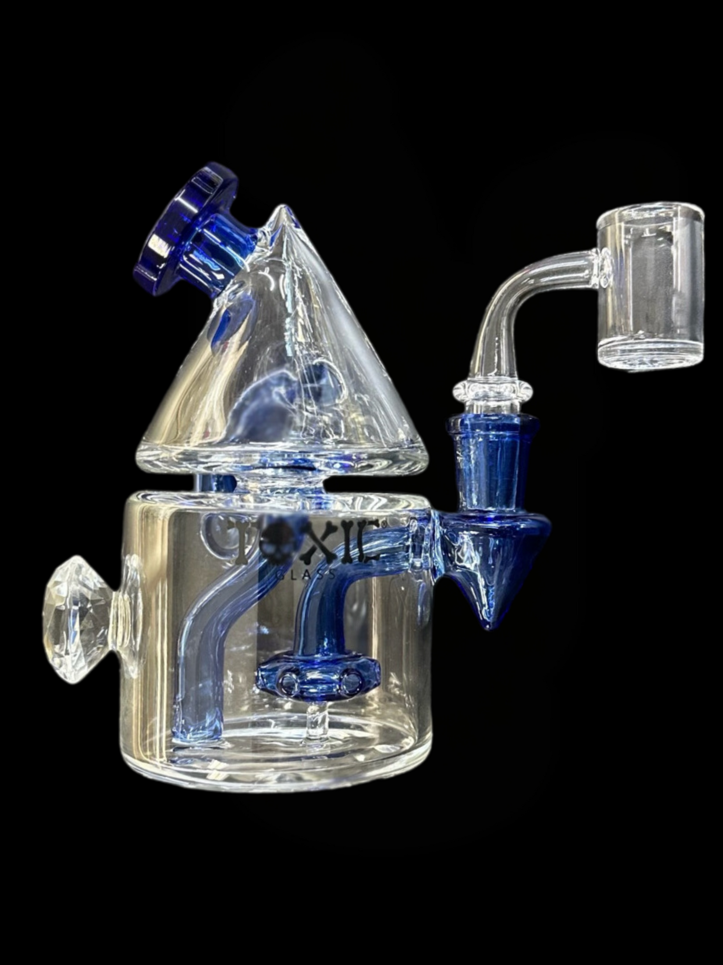 Toxic Glass Mini 6" Crystal Recycler - Blue/Pink