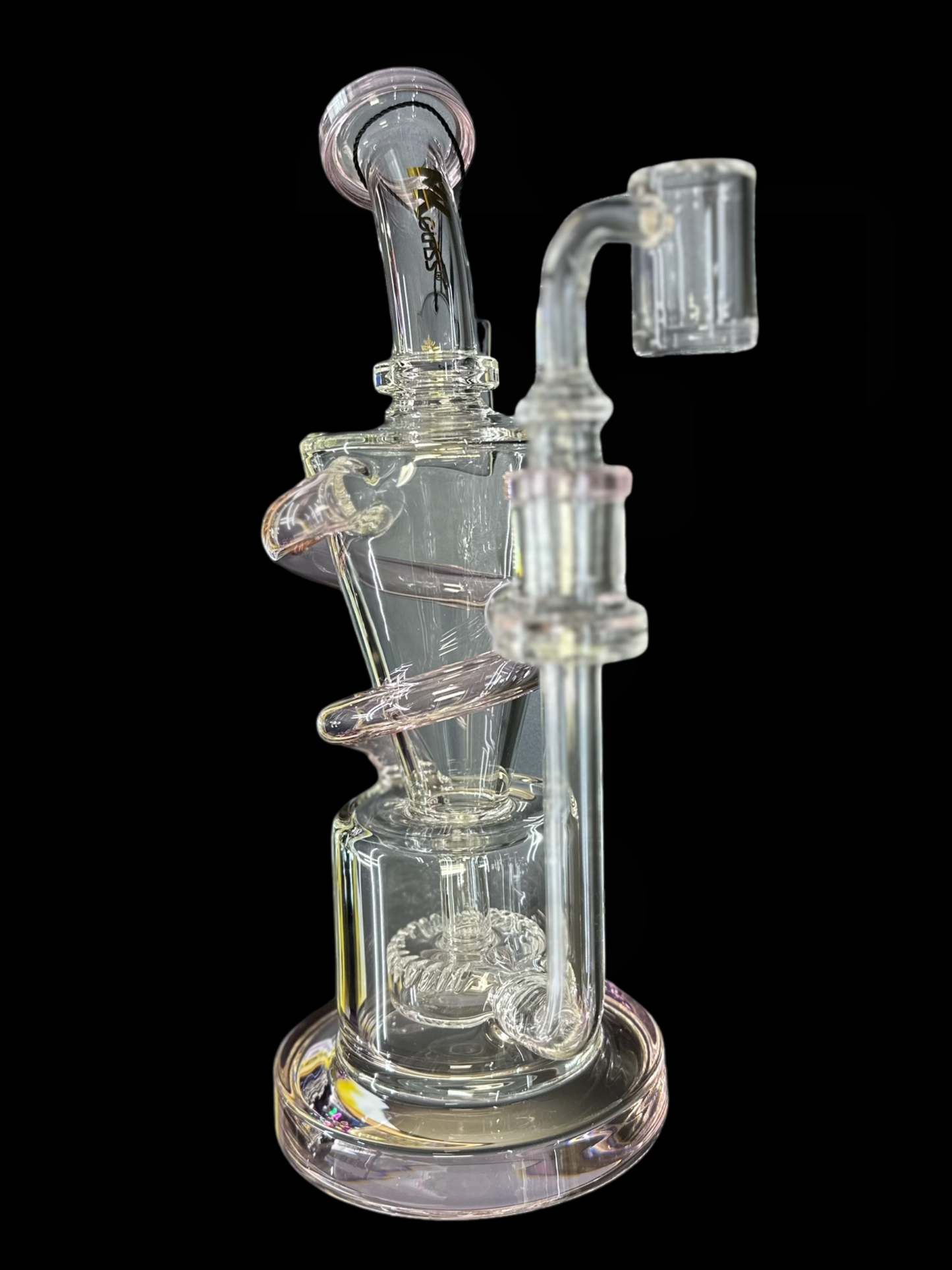 MK Glass 10″ Twister Recycler Rig -Pink