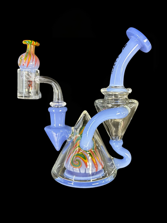 Toxic Glass 6" Pyramid Wigwag Recycler - Blue