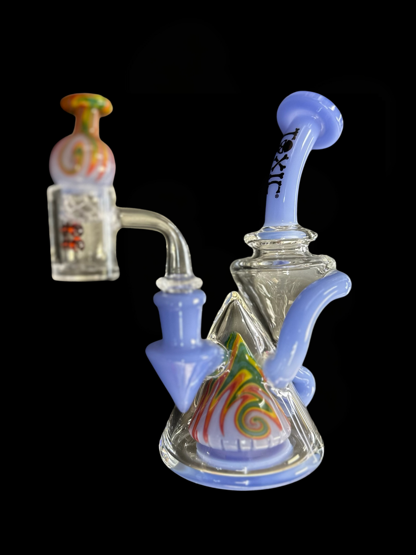 Toxic Glass 6" Pyramid Wigwag Recycler - Blue