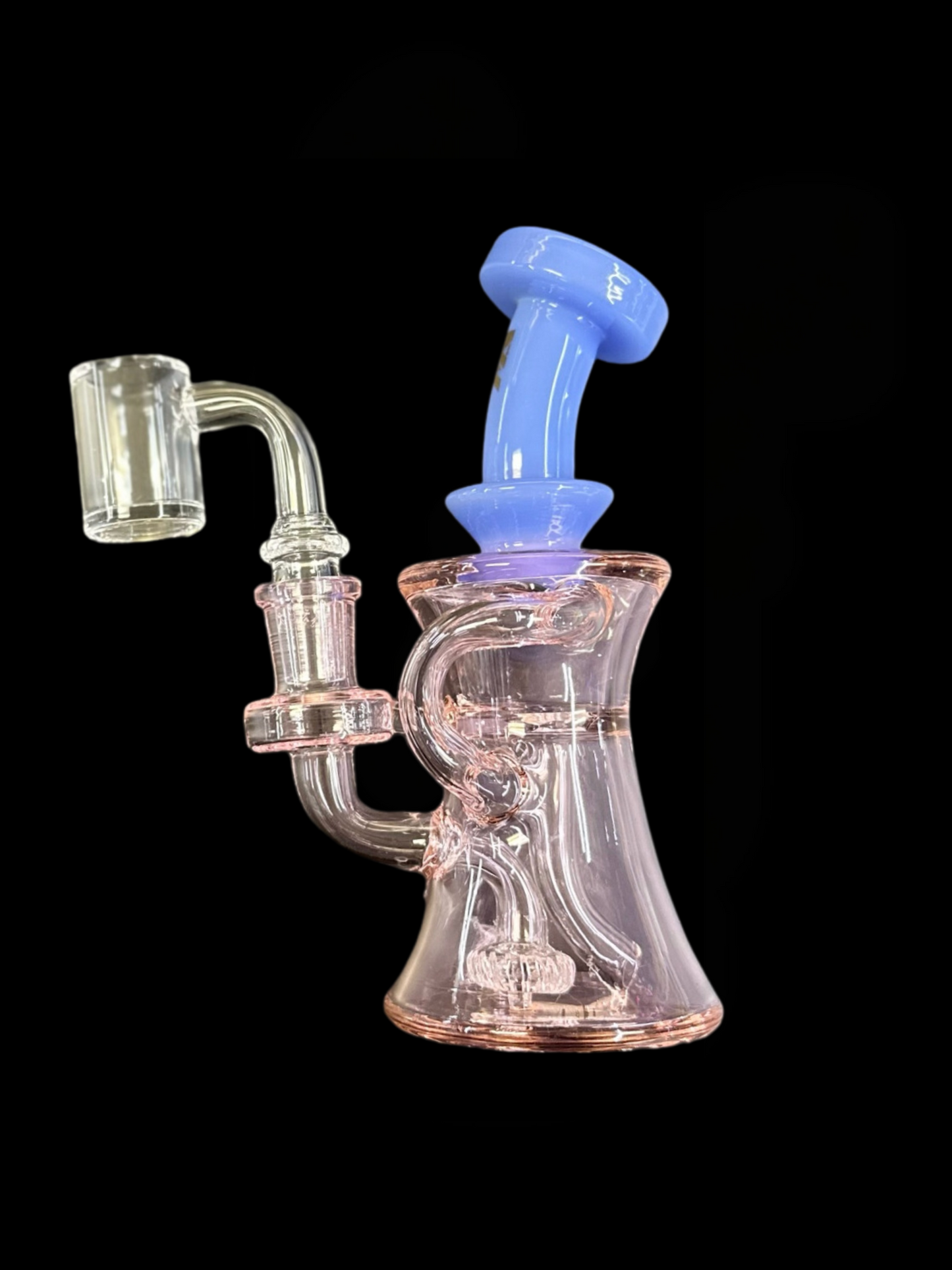 MK Glass Hourglass Recycler Rig - Pink