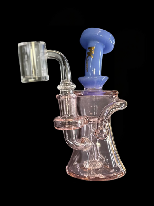 MK Glass Hourglass Recycler Rig - Pink