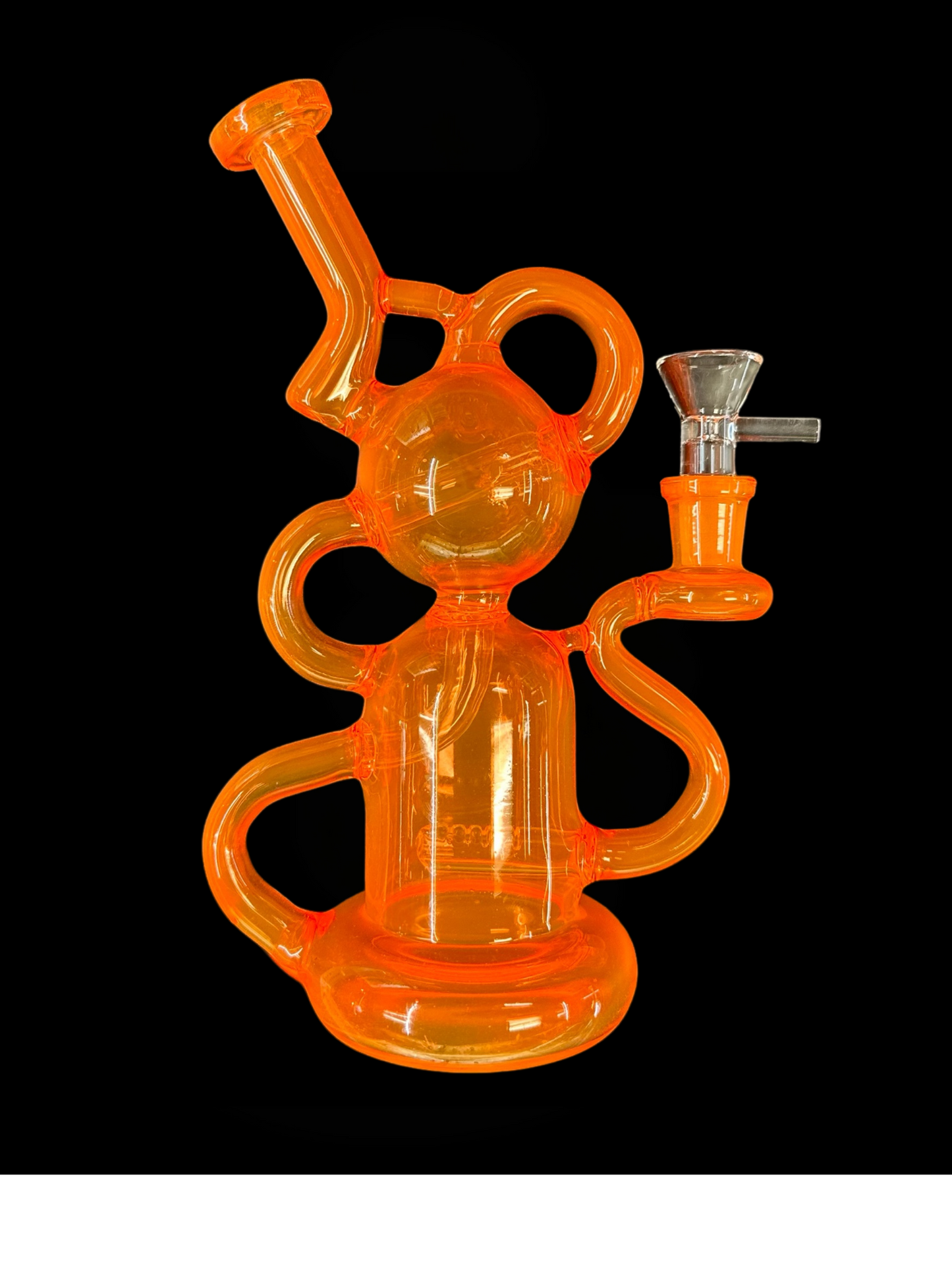 Orange Glass Recycler Water Pipe