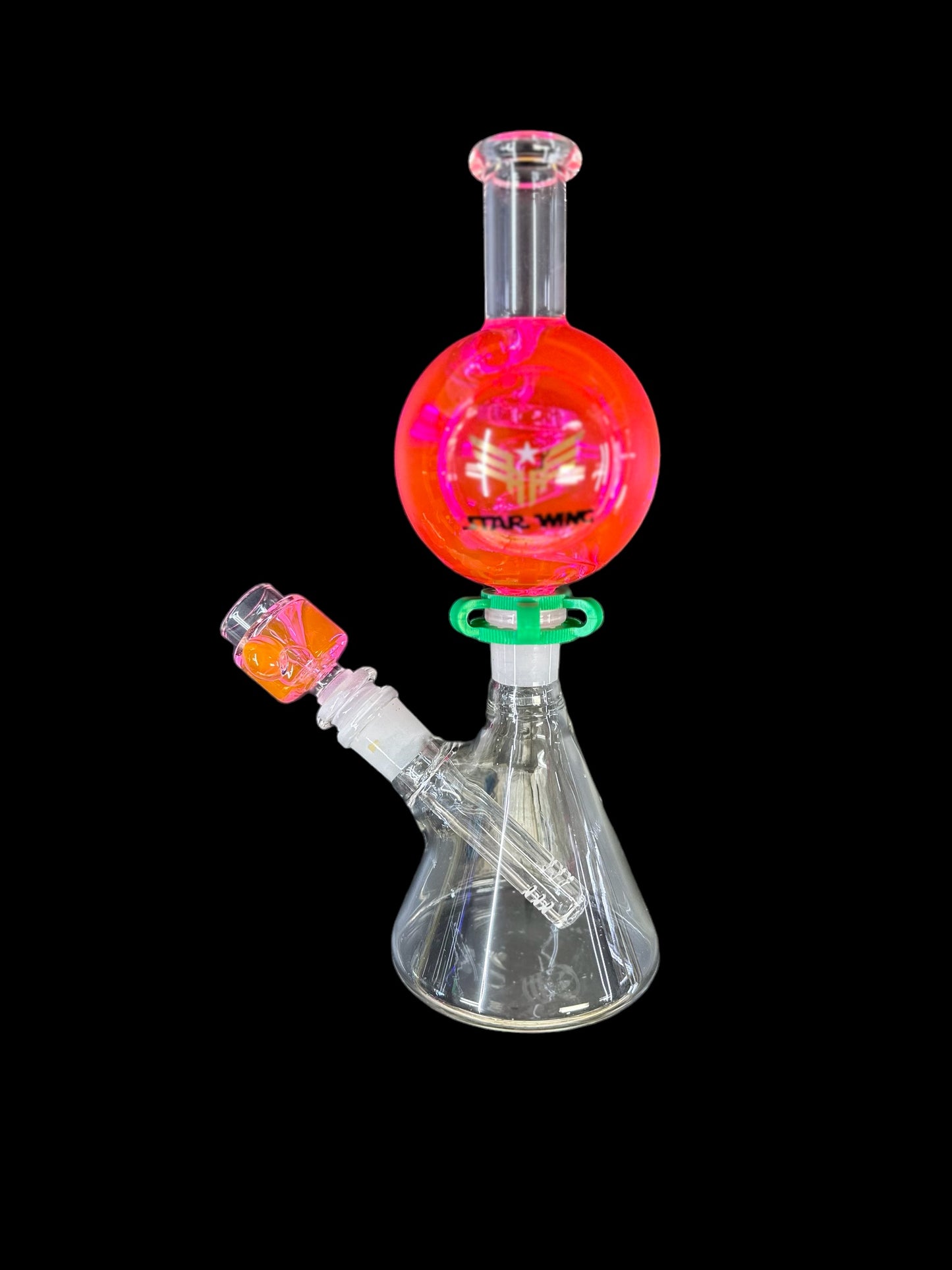 Star Wing Sphere Glycerin Beaker Water Pipe - Blue/Red