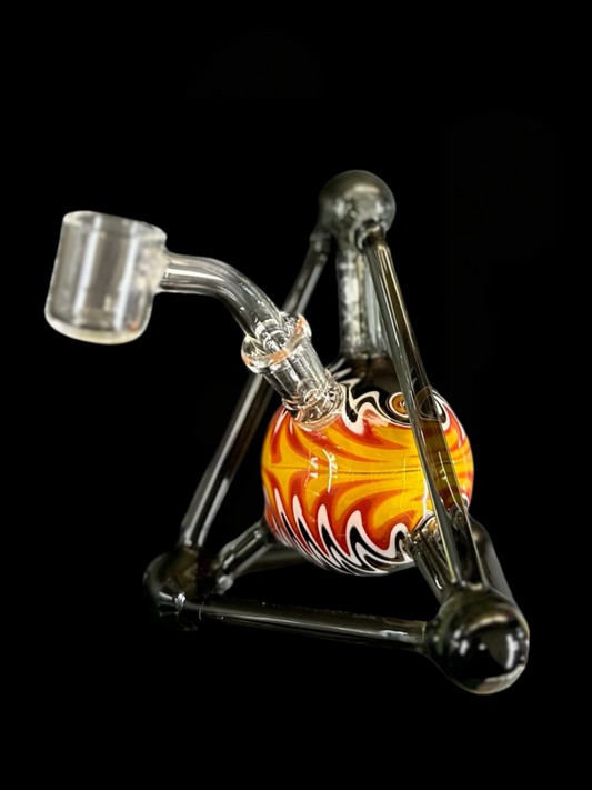 Toxic Wigwag Atom Rig W/ 10MM Banger -Black