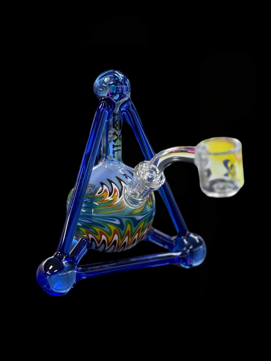 Toxic Wigwag Atom Rig W/ 10MM Banger -Blue